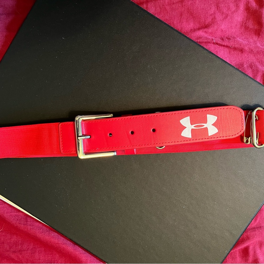 Red under armour baseball belt